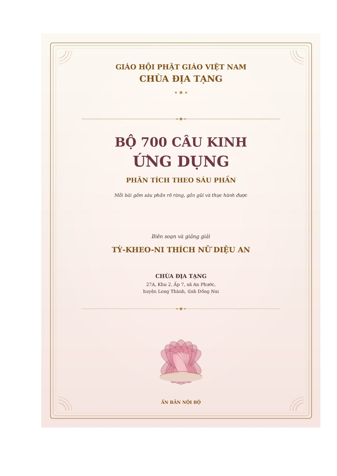 Bìa Bộ 700 câu kinh ứng dụng