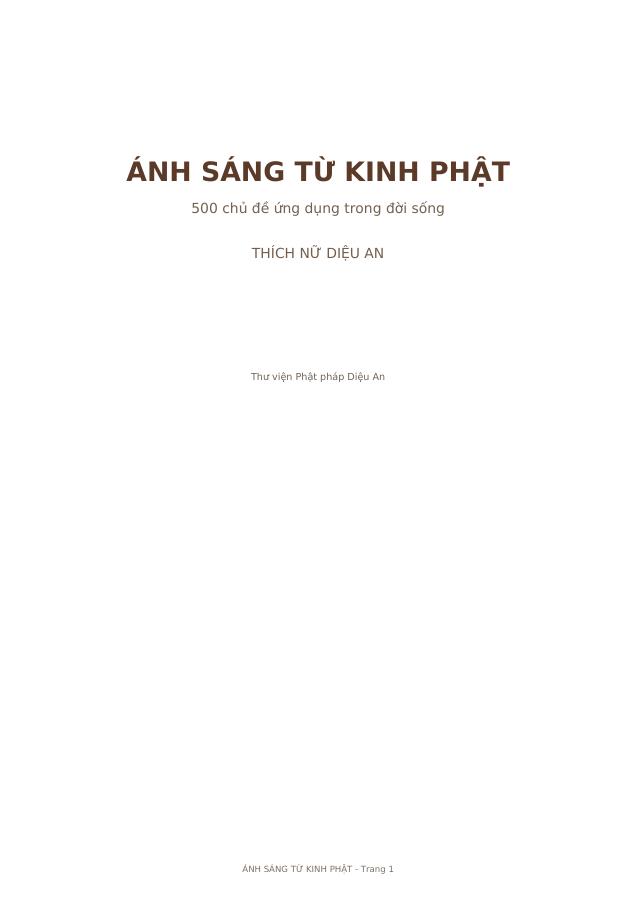 Bìa Ánh Sáng Từ Kinh Phật
