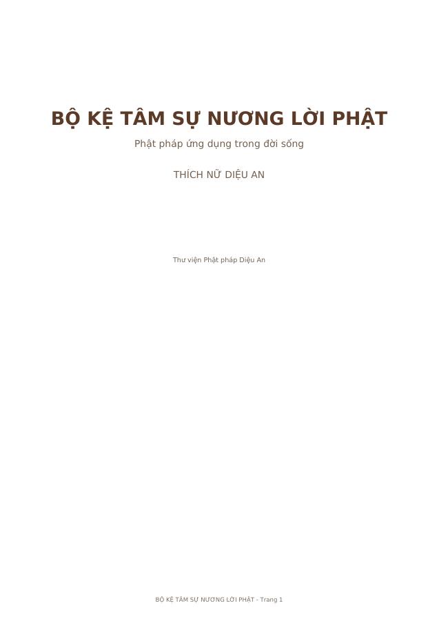 Bìa Bộ Kệ Tâm Sự – Nương Lời Phật