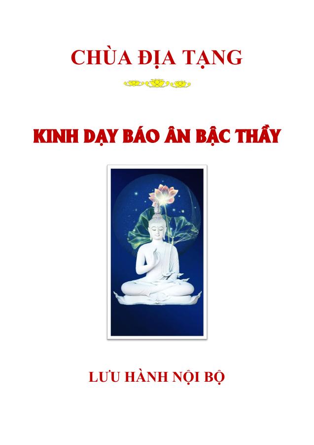 Bìa Kinh Dạy Báo Ân Bậc Thầy
